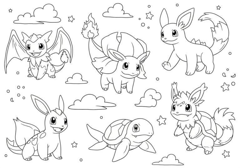 Pokemon Starter Coloring Page Pokemon Starter Coloring Page