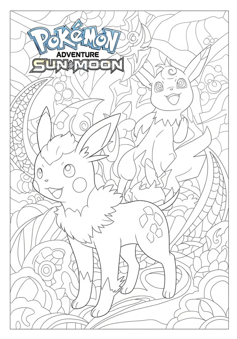 Pokémon Sun and Moon Coloring Page Pokémon Sun and Moon Coloring Page