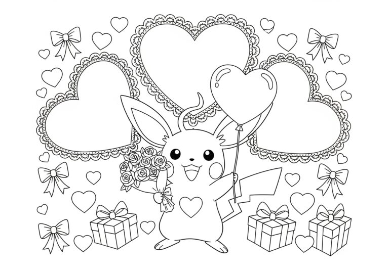 Pokemon Valentine Coloring Page Pokemon Valentine Coloring Page