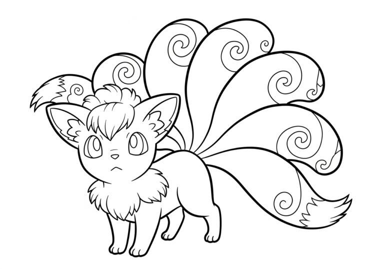Pokemon Vulpix Coloring Page to Print Out and Color Pokemon Vulpix Coloring Page to Print Out and Color