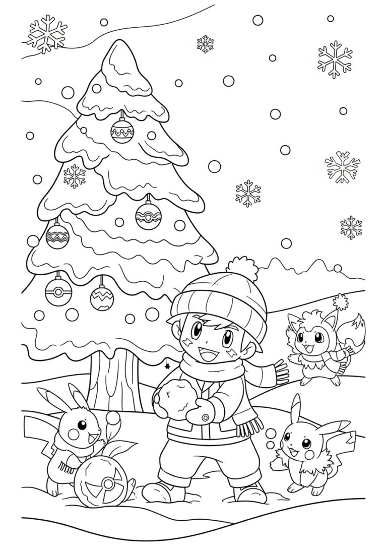 Pokemon Winter Coloring Page Pokemon Winter Coloring Page