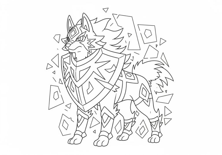 Pokemon Zamazenta Coloring Page