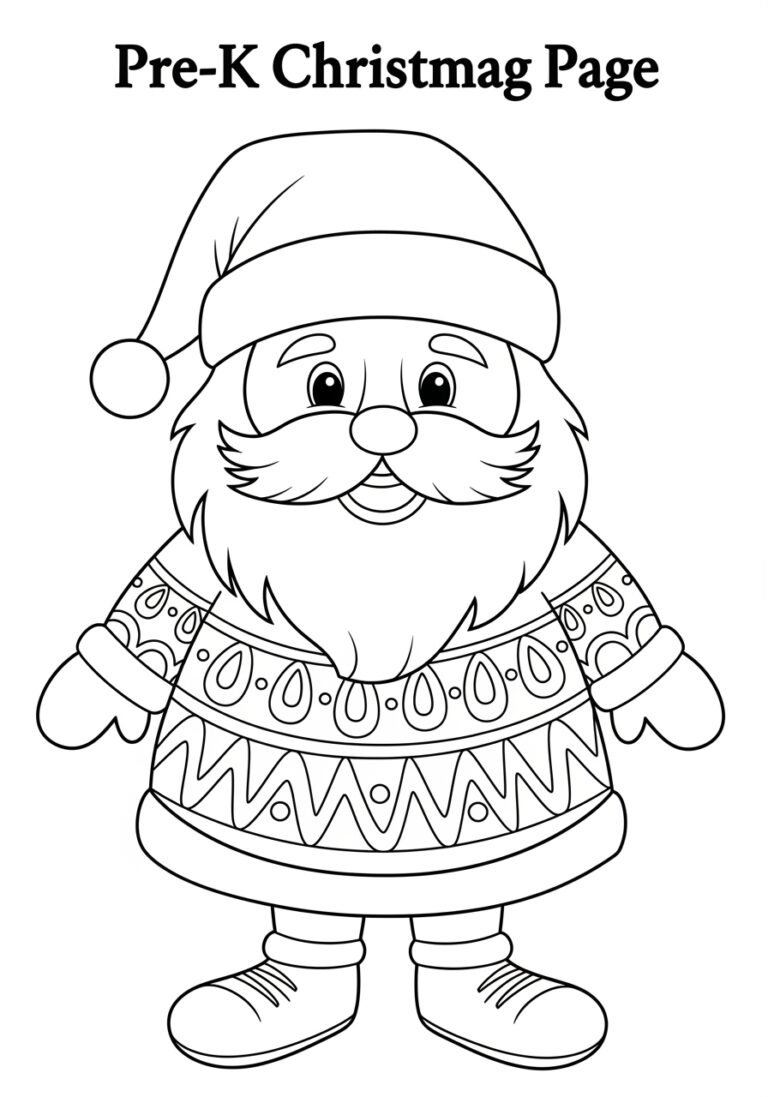 Pre-K Christmas Coloring Page Pre-K Christmas Coloring Page
