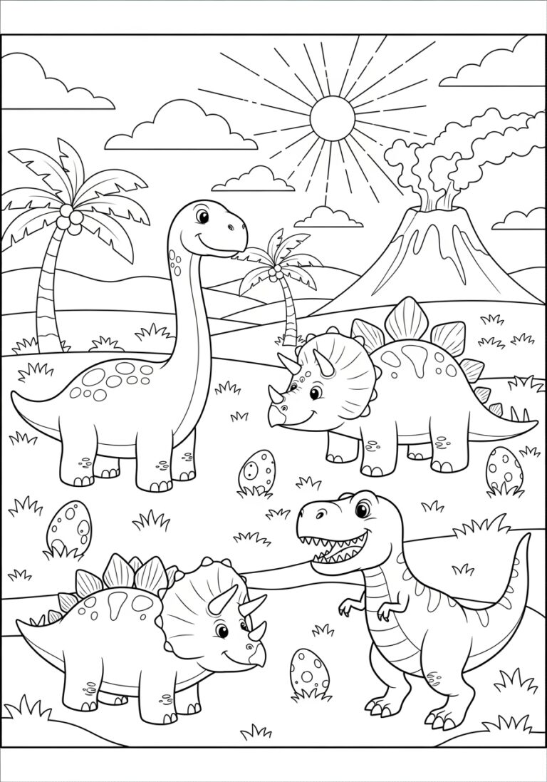 Pre K Dinosaur Coloring Page