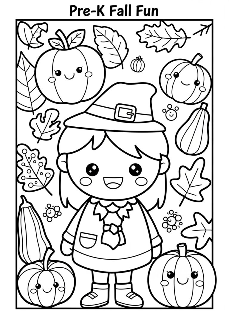 Pre-K Fall Coloring Page Pre-K Fall Coloring Page