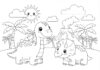 Preschool Cute Dinosaur Coloring Page