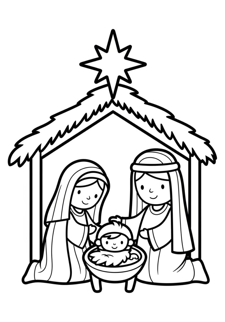 Preschool Nativity Coloring Page