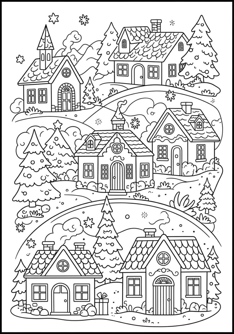 Pretty Christmas Coloring Page