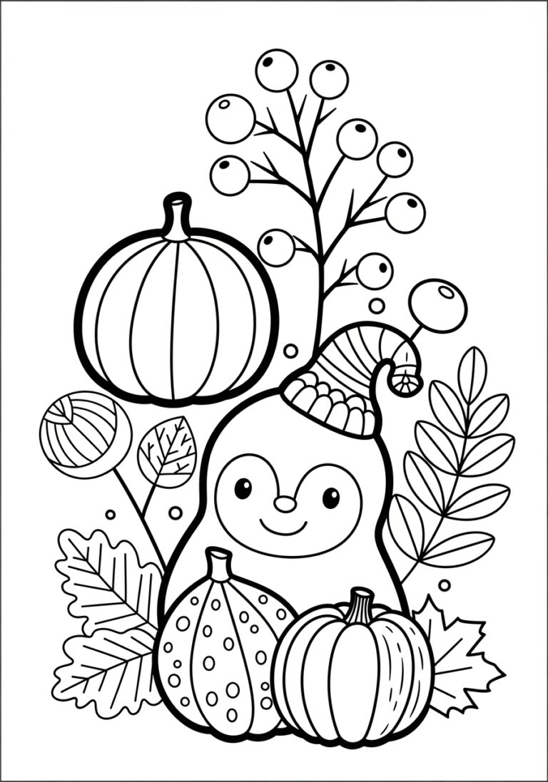 Pretty Fall Coloring Page Pretty Fall Coloring Page