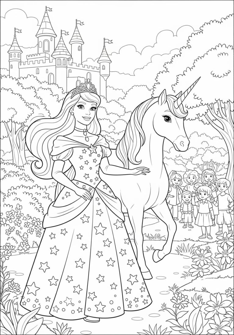 Princess Amelia Barbie Coloring Page Princess Amelia Barbie Coloring Page