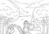Princess and Horse Coloring Page