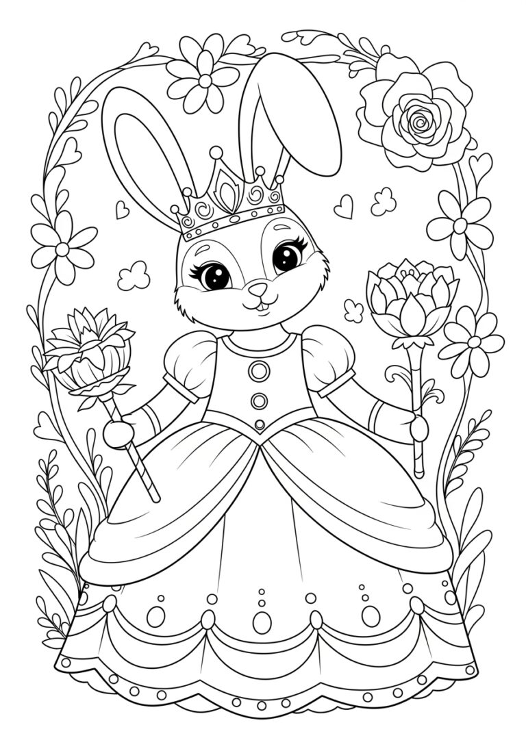 Princess Bunny Coloring Page Princess Bunny Coloring Page