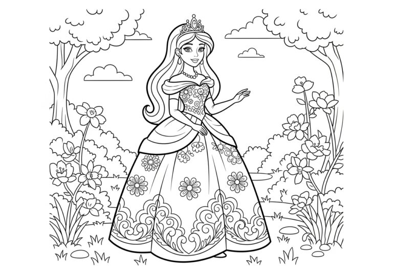 Princess Cartoon Image for Colouring Princess Cartoon Image for Colouring