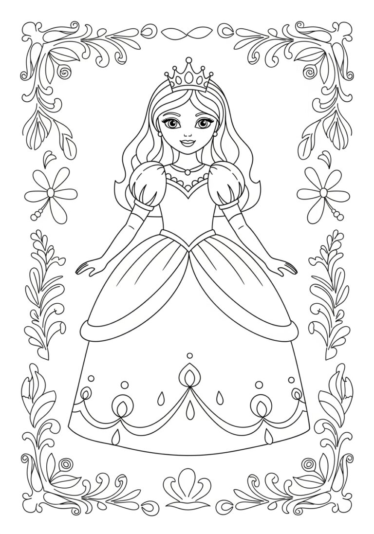 Princess Coloring Worksheet Princess Coloring Worksheet