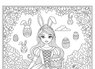 Princess Easter Coloring Page