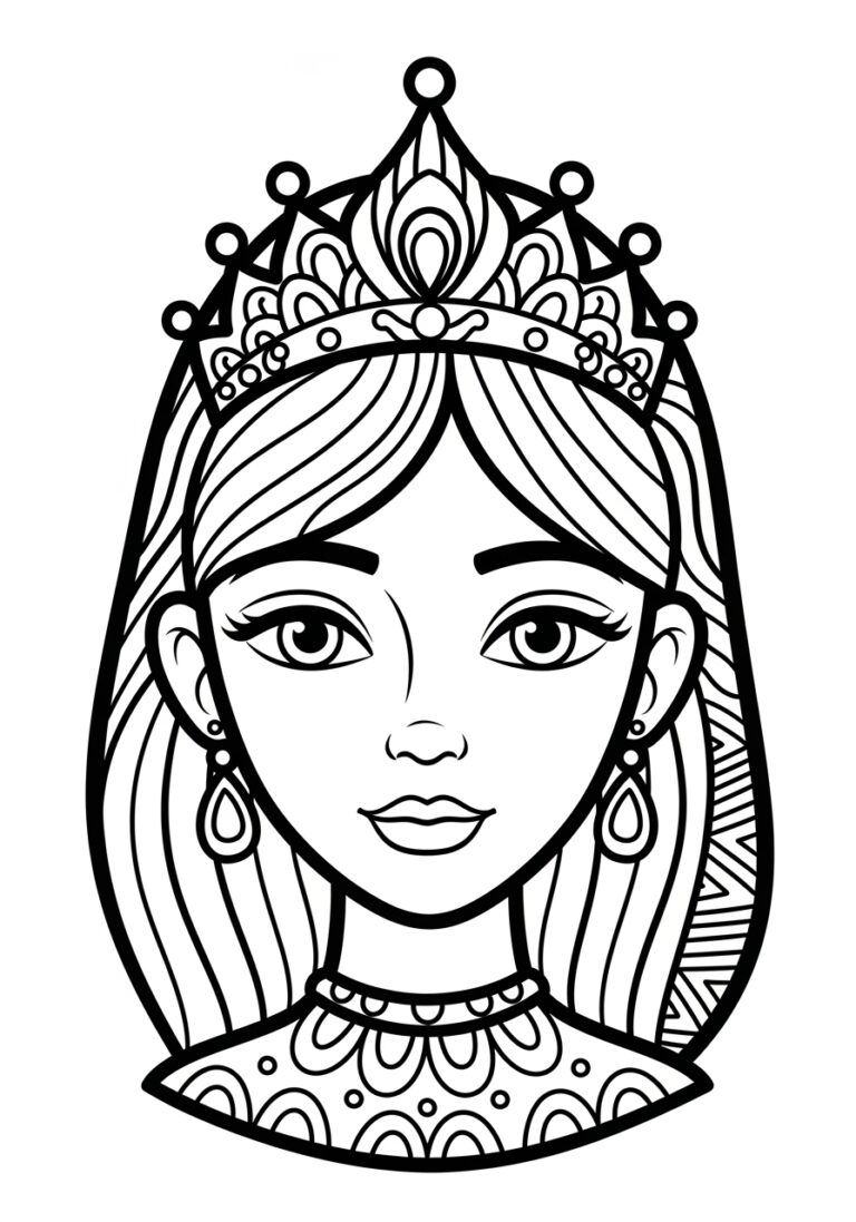 Princess Face Coloring Page