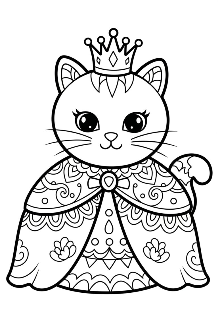 Princess Kitty Coloring Page Princess Kitty Coloring Page