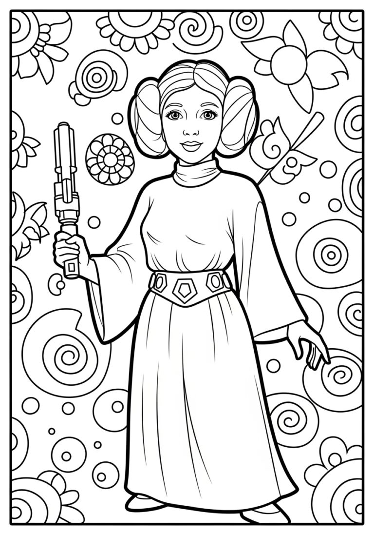 Princess Leia Coloring Page Princess Leia Coloring Page