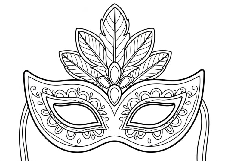 Princess Mask Coloring Page Princess Mask Coloring Page