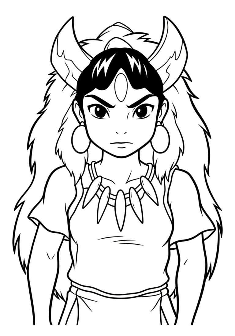 Princess Mononoke Coloring Page Princess Mononoke Coloring Page