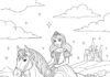 Princess on a Horse Coloring Page