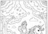 Princess on a Unicorn Coloring Page
