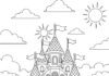 Princess Peach Castle Coloring Page