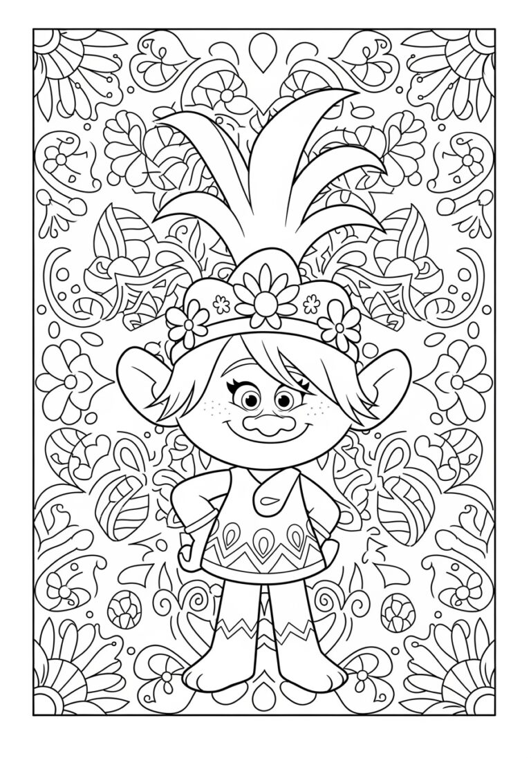 Princess Poppy Coloring Page Princess Poppy Coloring Page