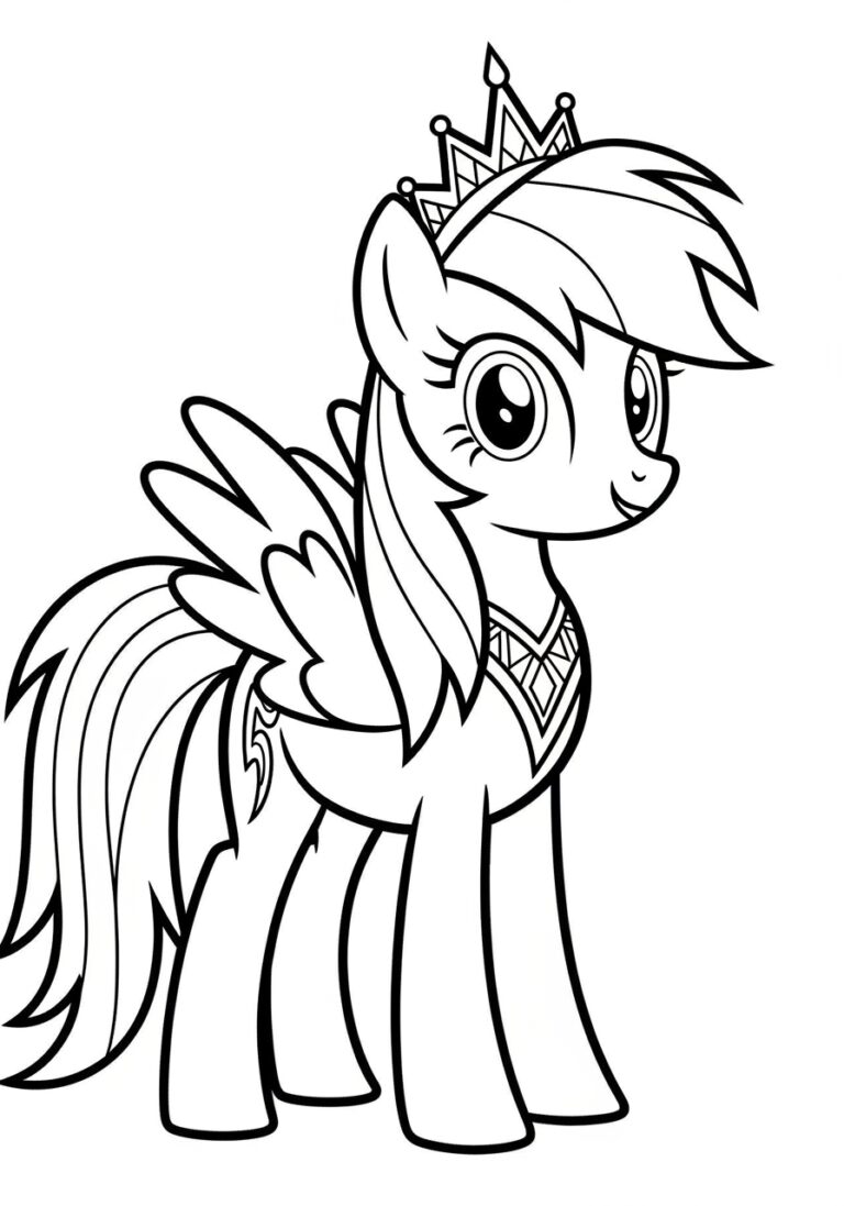 Princess Rainbow Dash Coloring Page
