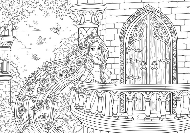 Princess Rapunzel Coloring Page Princess Rapunzel Coloring Page