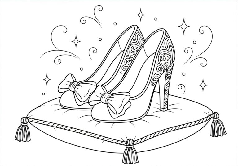 Princess Shoe Coloring Page Princess Shoe Coloring Page