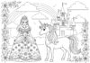 Princess Unicorn Castle Coloring Page