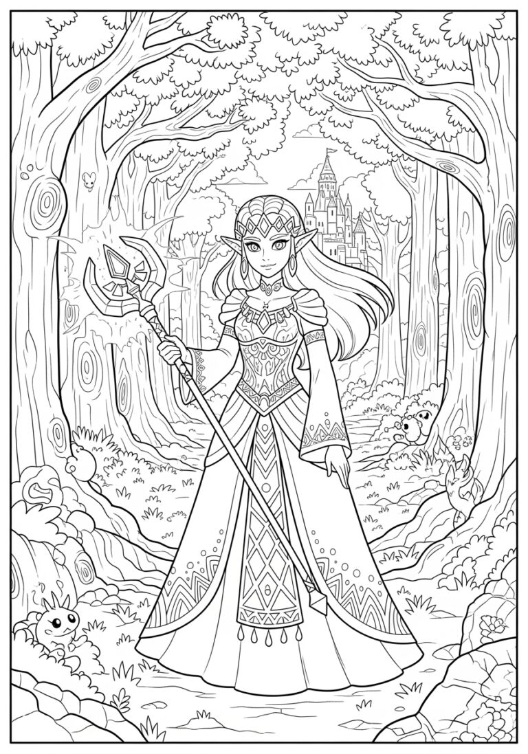 Princess Zelda Coloring Page Princess Zelda Coloring Page