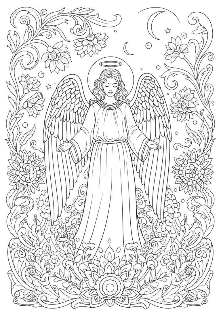 Printable Angel Coloring Page for Adults