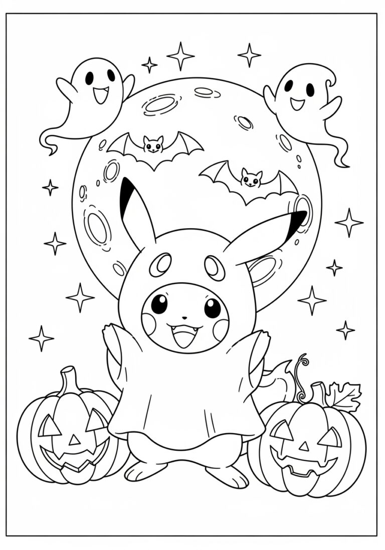 Printable Pokémon Halloween Coloring Page Printable Pokémon Halloween Coloring Page