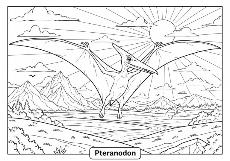 Pteranodon Coloring Page to Print Out and Color
