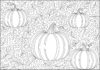 Pumpkin and Leaves Coloring Page to Print Out and Color