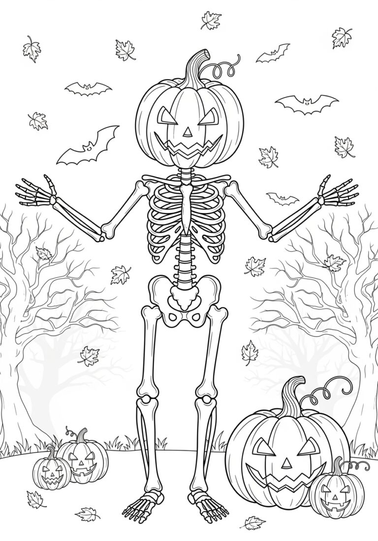 Pumpkin Bones Coloring Page to Print Out and Color Pumpkin Bones Coloring Page to Print Out and Color