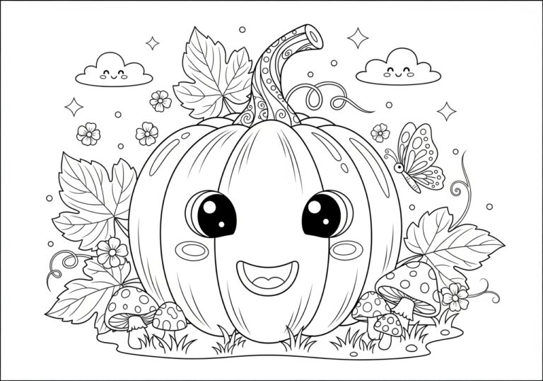 Pumpkin Coloring Image to Print and Color Pumpkin Coloring Image to Print and Color