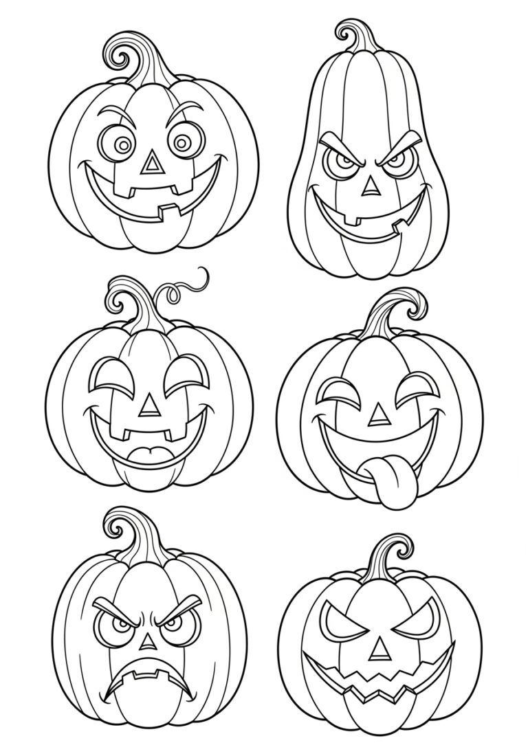 Pumpkin Face Coloring Page to Print and Color Pumpkin Face Coloring Page to Print and Color