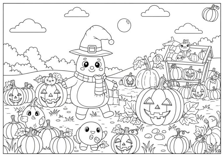 Pumpkin Patch Picture to Print Out and Color Pumpkin Patch Picture to Print Out and Color