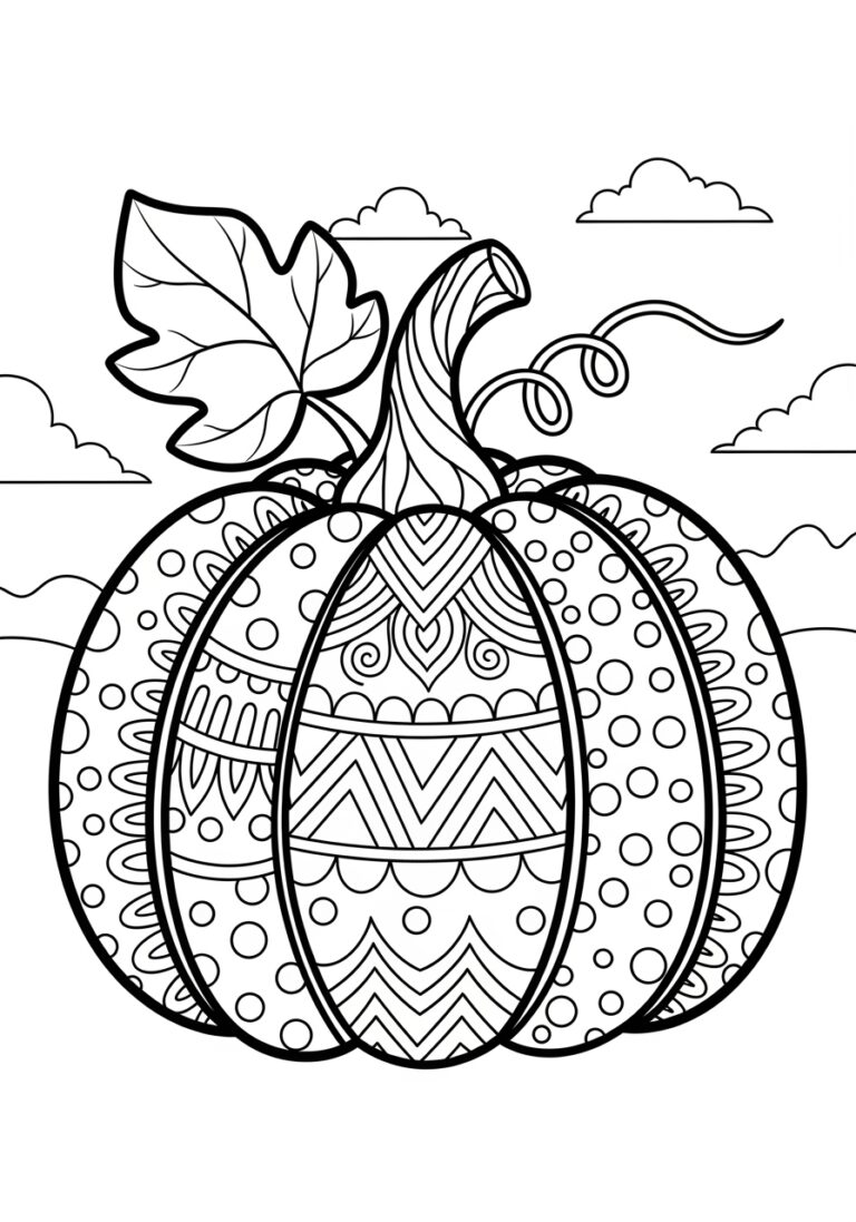 Pumpkin Pattern Coloring Sheet to Print Out and Color Pumpkin Pattern Coloring Sheet to Print Out and Color