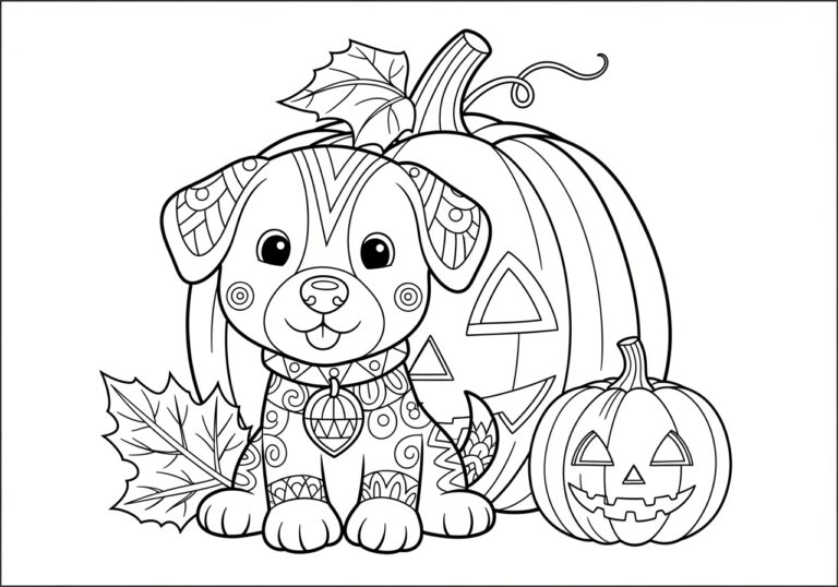 Puppy Pumpkin Coloring Page Puppy Pumpkin Coloring Page