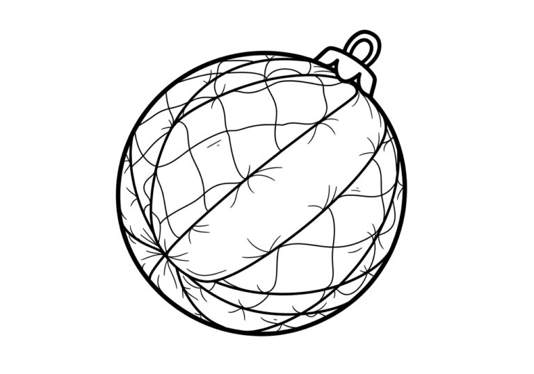 Quilted Fabric Ball Ornament Coloring Page Quilted Fabric Ball Ornament Coloring Page