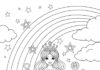 Rainbow Princess Coloring Page