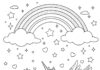 Rainbow Princess Unicorn Coloring Page
