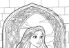 Rapunzel Coloring Page Easy