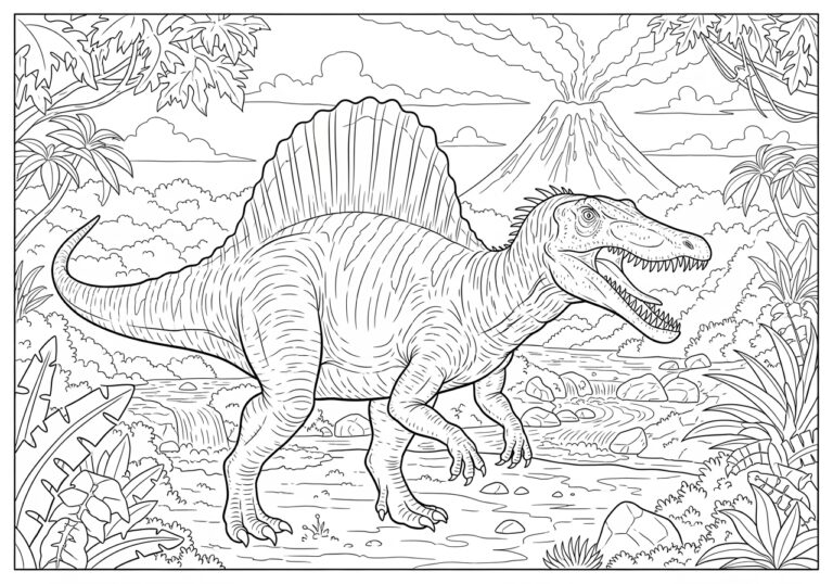 Real Dinosaur Coloring Page to Print Out and Color