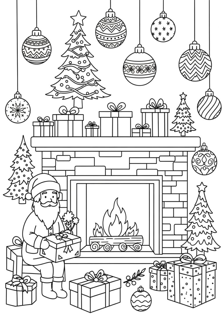 Realistic Christmas Coloring Page