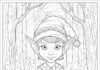 Realistic Elf Coloring Page